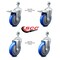 Service Caster 5 Inch Blue Polyurethane Wheel Swivel 1/2 Inch Stem Caster Total Lock Brake, 2PK SCC-TSTTL20S514-PPUB-BLUE-121315-2S2 - alternate 6
